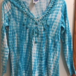 Baby blue beaded shirt